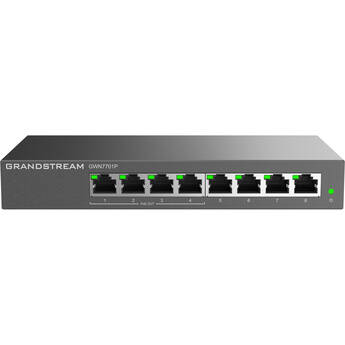 Grandstream GWN7701P 8-Port Gigabit PoE+ Compliant Unmanaged Network Switch