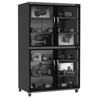 Ruggard EDC-1280LT Electronic Dry Cabinet with Touchscreen Control and Dual Humidity Zones (Black, 1280L)