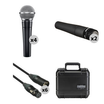 Shure SM58 and SM57 Microphones with Cables and ATA Band Kit