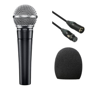 Shure SM58 Handheld Dynamic Microphone Kit (Black Cable & Windscreen)