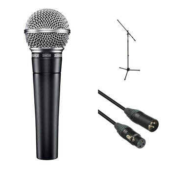 Shure SM58-LC Dynamic Microphone with Stand & Cable Kit