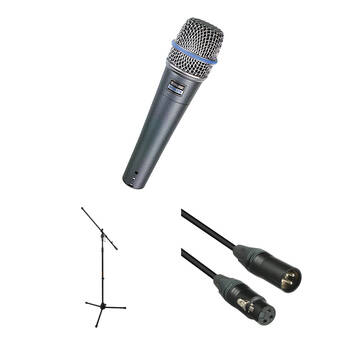 Shure Beta 57A Supercardioid Microphone with Stand and Cable Kit