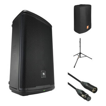 JBL EON715 Powered Speaker Kit with Cover, Stand, and Cable