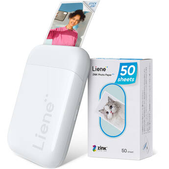 Liene Pearl K100 2 x 3" Photo Printer with ZINK Photo Paper (50 Sheets, White)