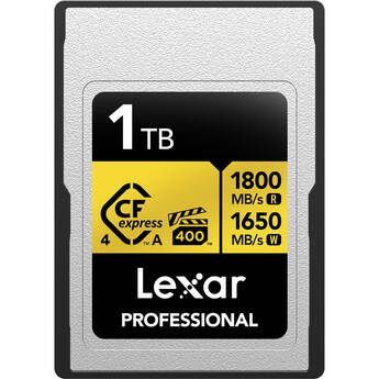 Lexar 1TB Professional GOLD CFexpress 4.0 Type A Memory Card (2-Pack)