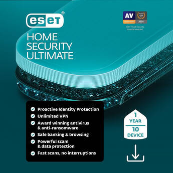 ESET Home Security Ultimate 1-Year Subscription (10 Devices, Download)