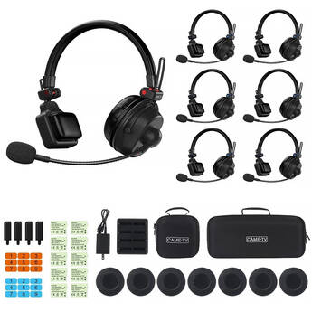 CAME-TV WAERO Pro Wireless Full-Duplex Intercom System with 1 Master & 6 Remote Headsets (US: 1920 to 1930 MHz)