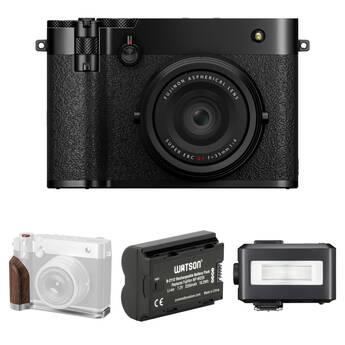 FUJIFILM GFX100RF Digital Camera with Mount Plate and Flash Kit (Black)