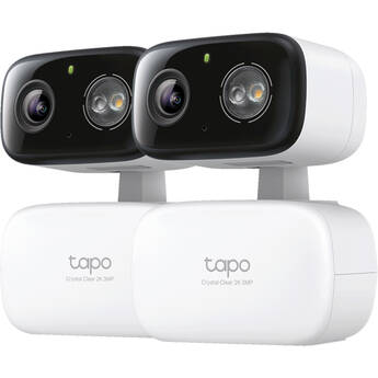 TP-Link Tapo C216 2K Outdoor Pan & Tilt Wi-Fi Security Camera with Night Vision & Spotlights (White, 2-Pack)