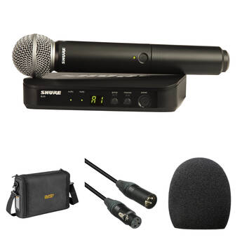 Shure BLX24/SM58 Wireless Handheld Microphone System with SM58 Capsule and Bag Kit (H10: 542 to 572 MHz)