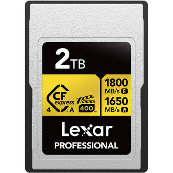 Lexar 2TB Professional GOLD CFexpress 4.0 Type A Memory Card