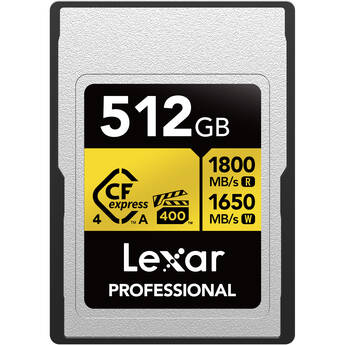 Lexar 512GB Professional GOLD CFexpress 4.0 Type A Memory Card