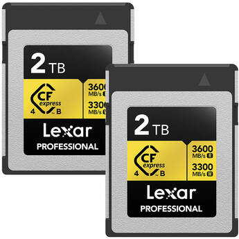 Lexar 2TB Professional GOLD CFexpress 4.0 Type B Memory Card (2-Pack)