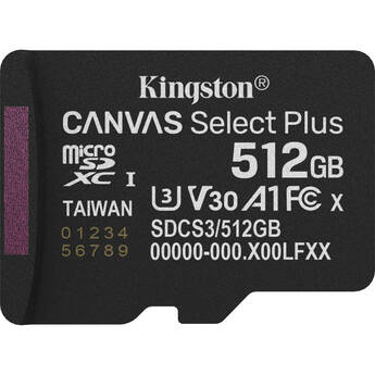 Kingston 512GB Canvas Select Plus UHS-I microSDXC Memory Card