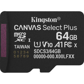 Kingston 64GB Canvas Select Plus UHS-I microSDXC Memory Card