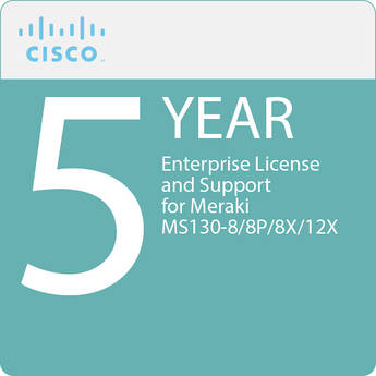 Cisco 5-Year Enterprise License and Support for Meraki MS130-8/8P/8X/12X