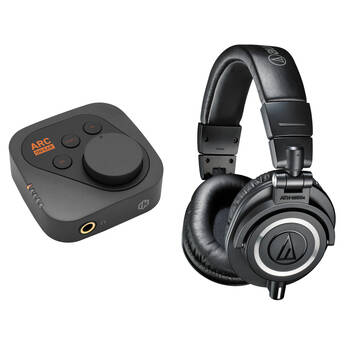 IK Multimedia ARC ON•EAR Headphone Amplifier and DAC with ATH-M50X Headphones Kit