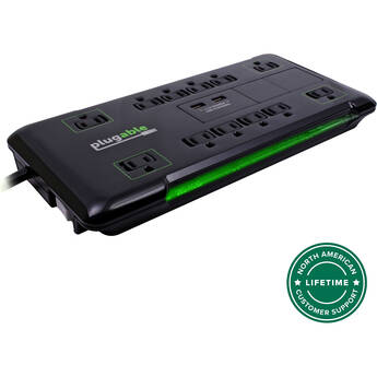 Plugable 12-Outlet Power Strip with USB Charging