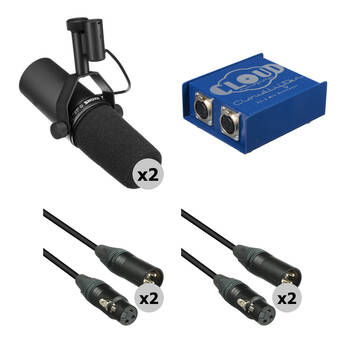 Shure SM7B Vocal Microphone Kit with Cloudlifter and Cables (2-Person)