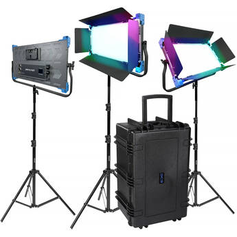 Dracast Pro Series II LED2000 RGB LED Light Panel (3-Light Kit, Gold Mount)