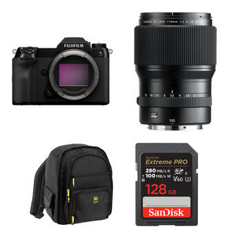 FUJIFILM GFX 100S II Medium Format Mirrorless Camera with 110mm f/2 Lens and Basic Bundle