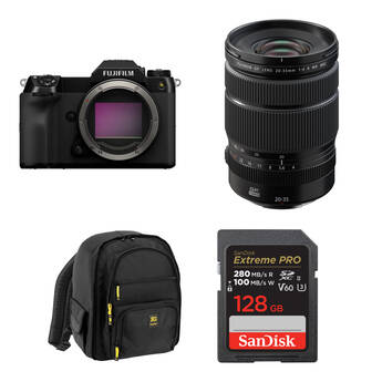 FUJIFILM GFX 100S II Medium Format Mirrorless Camera with 20-35mm f/4 Lens and Basic Bundle