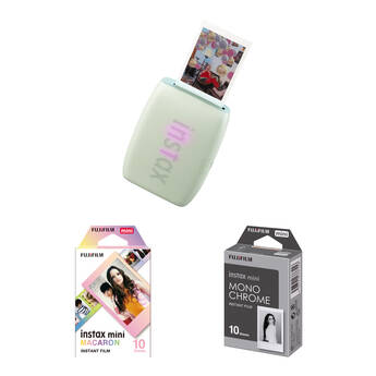 FUJIFILM instax mini Link 3 Smartphone Printer with Color & Monochrome Film (Sage Green)