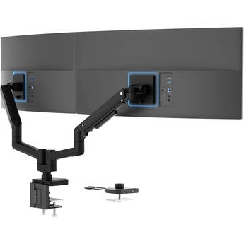 Mount-It! MI-12003 Heavy-Duty Dual Monitor Desk Mount with Gas Spring Arms for 17 to 35" Displays (Matte Black)