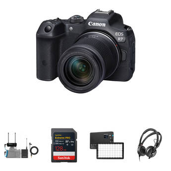 Canon EOS R7 Mirrorless Camera with 18-150mm Lens and Audio Recording Kit