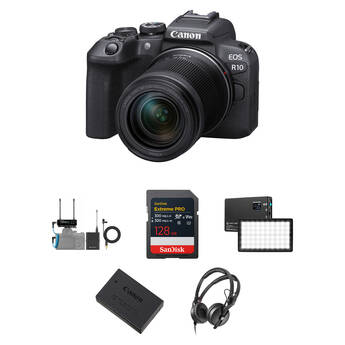 Canon EOS R10 Mirrorless Camera with 18-150mm Lens and Audio Recording Kit