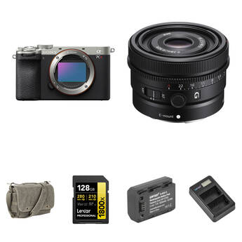 Sony a7CR Mirrorless Camera with 40mm f/2.5 Lens with Basic Bundle (Silver)