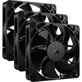 CORSAIR RS120 120mm PWM Fan (Black, 3-Pack)