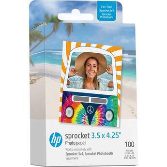 HP Sprocket 3 x 4" Zink Sticky Back Photo Paper (100 Sheets)