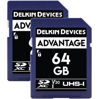 Delkin Devices 64GB Advantage UHS-I SDXC Memory Card (2-Pack)