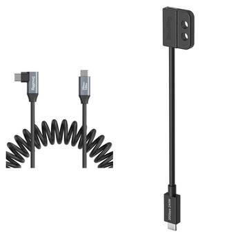 SmallRig USB-C Straight-to-Right Angled Coiled Cable & Male-to-Female Extension Cable Kit