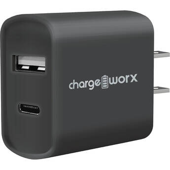 ChargeWorx 17W Dual USB Wall Charger (Black)