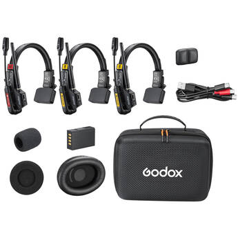 Godox SkyTalk Air 3S 3-Person Full-Duplex Wireless Intercom Headset System (2.4 GHz)