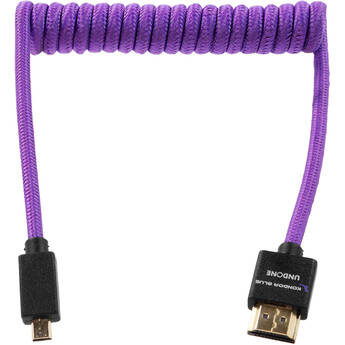Kondor Blue Gerald Undone Braided Coiled High-Speed Micro-HDMI to HDMI Cable (Limited Purple Edition, 12 to 24")