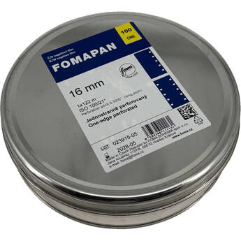 Foma Fomapan Cine 100 Black-and-White Negative Film (16mm, 400' Roll, Single Perf)
