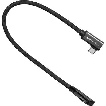 Kondor Blue USB-C 3.1 Gen 2 Dual Right-Angle Cable (Raven Black, 12")