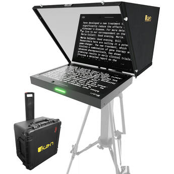 ikan Aura 19" PoE++ PTZ NDI Teleprompter with IP Tally & Travel Kit