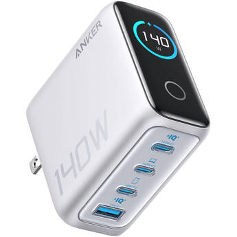 Anker 140W 4-Port USB Wall Charger with Built-In Screen