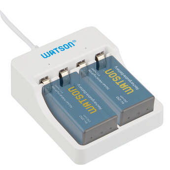 Watson 2-Bay USB-C Charger for 9V Rechargeable Batteries