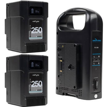 IndiPRO Tools Kratos 2 x Gold Mount Batteries and Dual Charger Kit (250Wh)