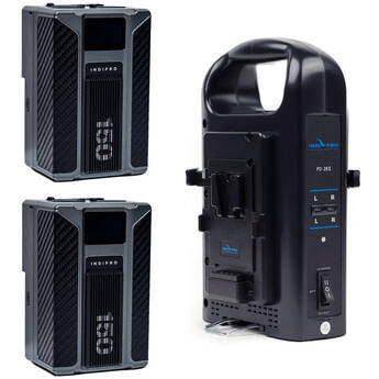 IndiPRO Tools Kratos 2 x V-Mount Batteries and Dual Charger Kit (150Wh)