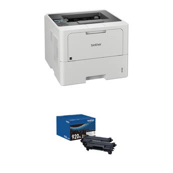 Brother HL-L6210DW Business Monochrome Laser Printer with Two TN920XL High-Yield Black Toner Cartridges Kit