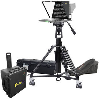 ikan 19" Widescreen Teleprompter with Motorized Pedestal/Dolly Turnkey & Travel Kit