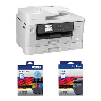 Brother All-in-One Color Inkjet Printer Kit with Black & Color Ink Cartridges