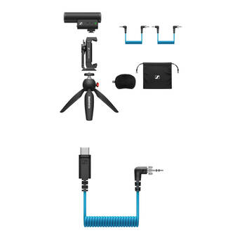 Sennheiser MKE 400 Mobile Kit Camera-Mount Shotgun Mic with Smartphone Recording Bundle & Locking 3.5mm to USB-C Cable