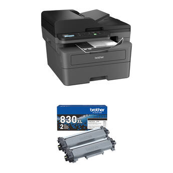 Brother DCP-L2640DW Compact Monochrome Laser Multifunction Printer with Two High-Yield Black Toner Cartridges Kit (Manufacturer Refurbished)